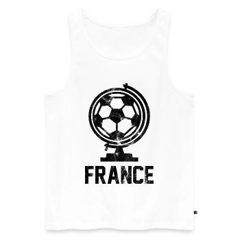 France Fussball  - Männer Premium Bio Tank Top - Weiß - Vorne - Michal (187cm)