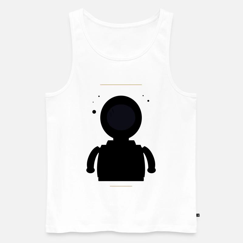 Minimalistischer Schwarzer Mond - Männer Premium Bio Tank Top - Weiß