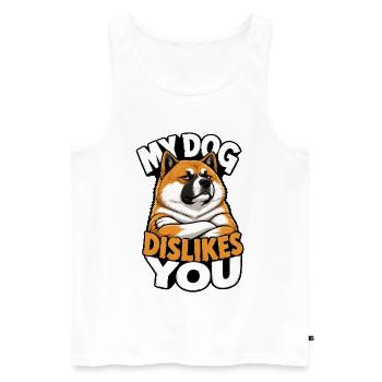 Akita - Männer Premium Bio Tank Top - Weiß - Vorne - Michal (187cm)