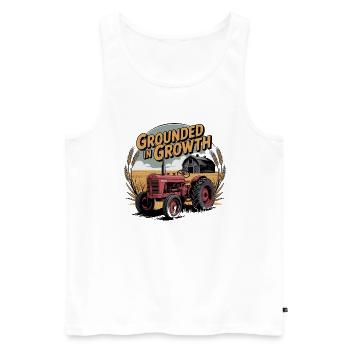 Grounded in Growth - Men's Premium Organic Tank Top - white - Front - AI Model Male 178 light (178cm)