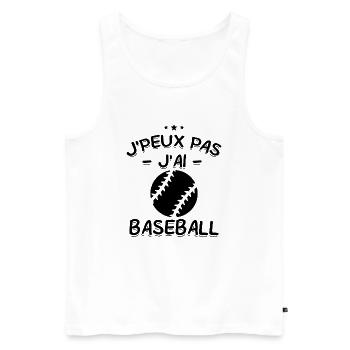 J'Peux Pas ! J'Ai Baseball ⚾ - Débardeur bio Premium Homme - blanc - Devant - Michal (187cm)