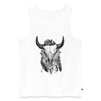 Skull Tattoo - Men's Premium Organic Tank Top - white - Front - AI Model Male 178 light (178cm)
