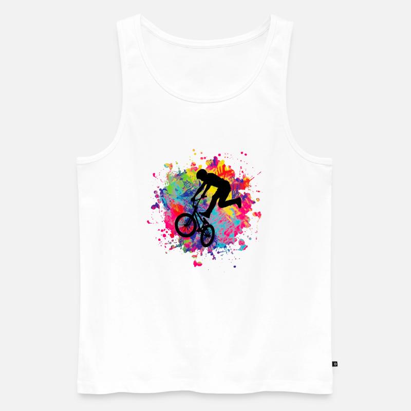 BMX Splash - Männer Premium Bio Tank Top - Weiß