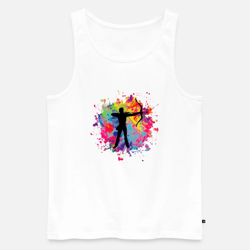 Bogenschießen - Männer Premium Bio Tank Top - Weiß