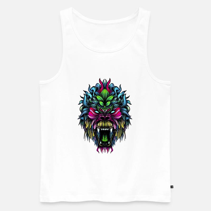 Gorilla Farbe - Männer Premium Bio Tank Top - Weiß