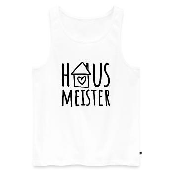 Hausmeister - Männer Premium Bio Tank Top - Weiß - Vorne - Michal (187cm)