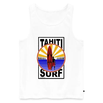 Tahiti Surf - Men's Premium Organic Tank Top - white - Front - AI Model Male 178 light (178cm)