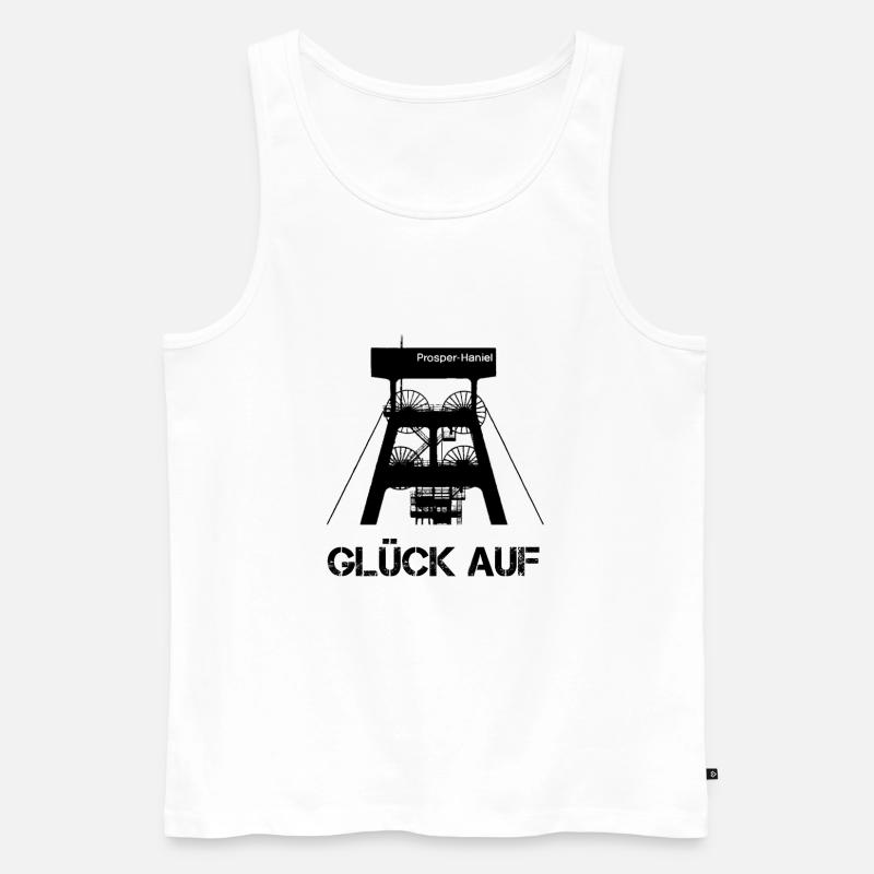 Zeche Prosper-Haniel Glück Auf - Männer Premium Bio Tank Top - Weiß