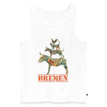 bremen e 200 - Männer Premium Bio Tank Top - Weiß - Vorne - AI Model Male 178 light (178cm)
