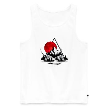 DEAW Triangel 3 - Männer Premium Bio Tank Top - Weiß - Vorne - AI Model Male 178 light (178cm)