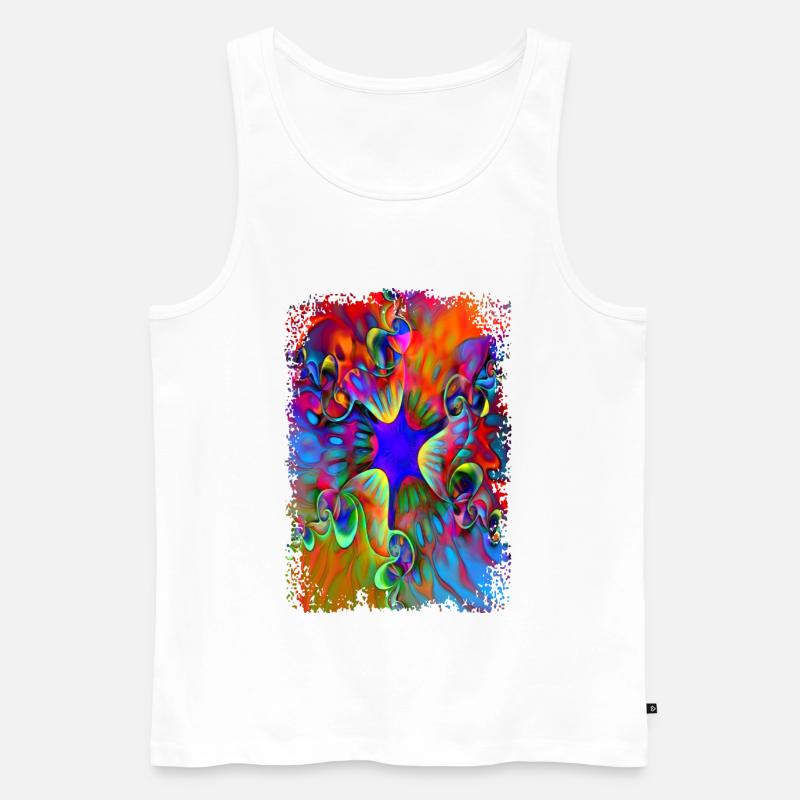 psychedelic power flower - Männer Premium Bio Tank Top - Weiß