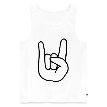 Emoji RocknRoll Skizze schwarz - Männer Premium Bio Tank Top - Weiß - Vorne - Michal (187cm)