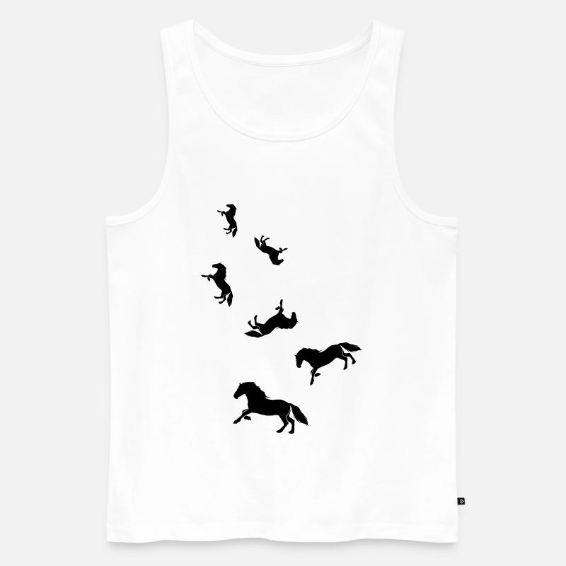 Pferd Horse icon - Männer Premium Bio Tank Top - Weiß