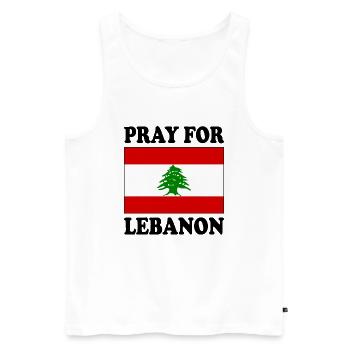 Pray for lebanon - Débardeur bio Premium Homme - blanc - Devant - Michal (187cm)
