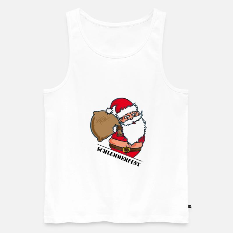 Dicker Weihnachtsmann mit Sack - Männer Premium Bio Tank Top - Weiß