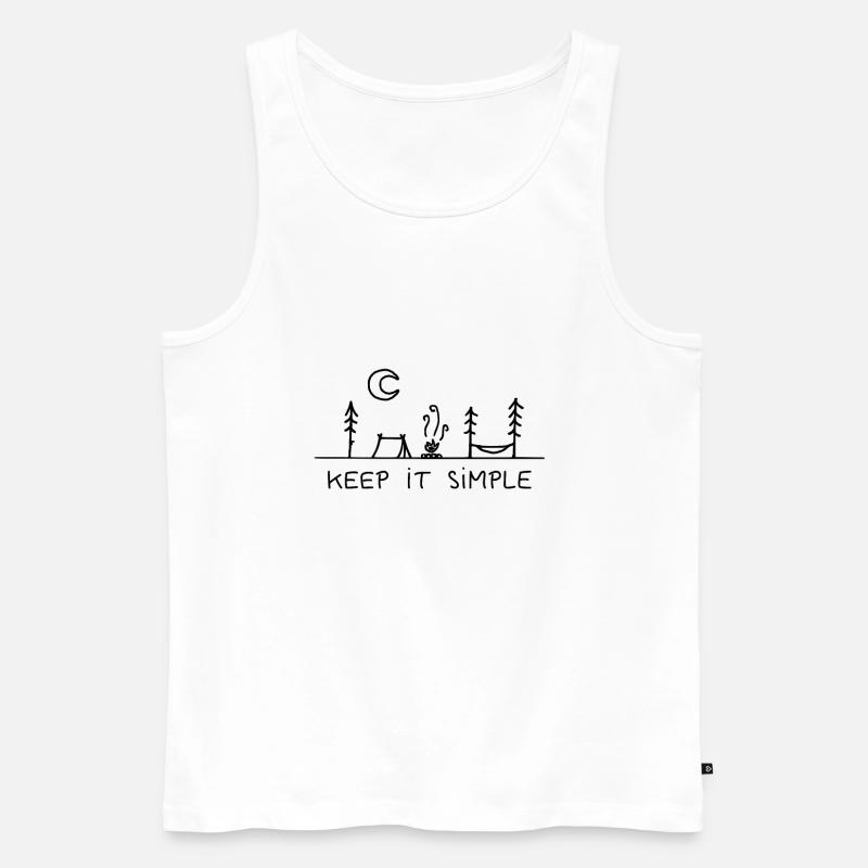 Keep it simple - Camping - Camper - Wald - Urlaub - Männer Premium Bio Tank Top - Weiß