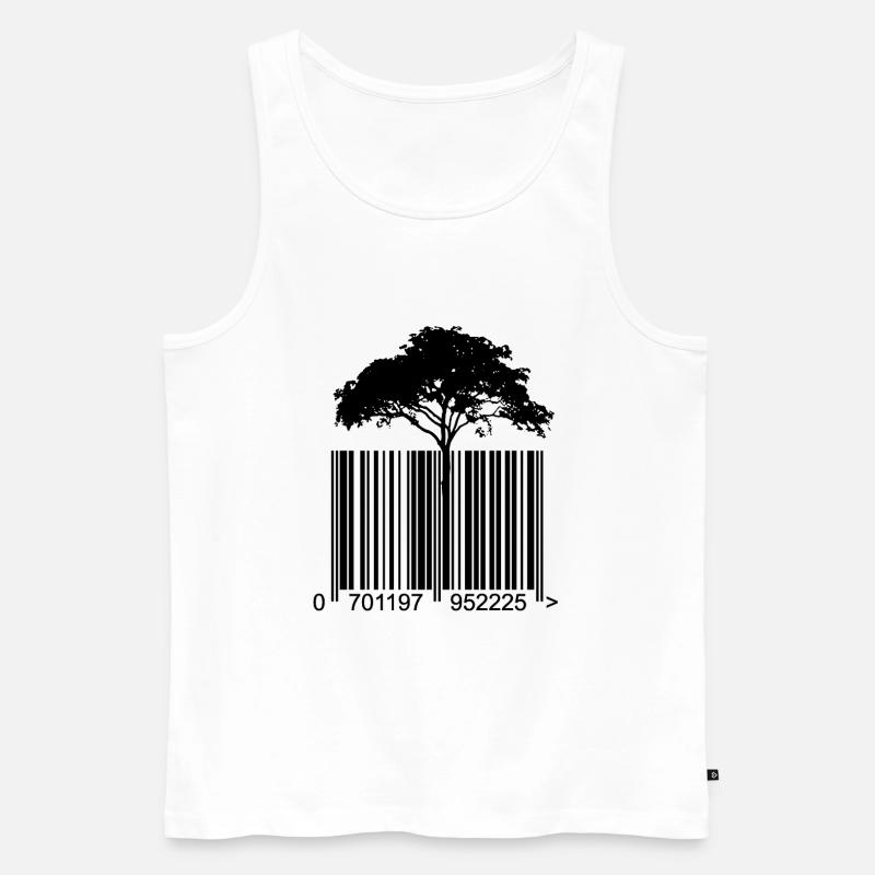 Barcode tree - Men's Premium Organic Tank Top - white