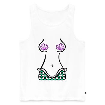 Meerjungfrau Kostüm Muscheln BH - Männer Premium Bio Tank Top - Weiß - Vorne - AI Model Male 178 light (178cm)