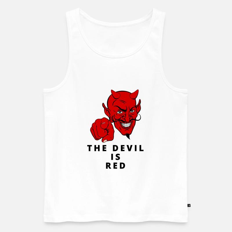 The devil is red - Männer Premium Bio Tank Top - Weiß