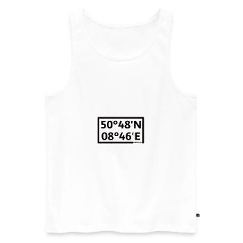 Marburg Koordinaten - Männer Premium Bio Tank Top - Weiß - Vorne - Michal (187cm)