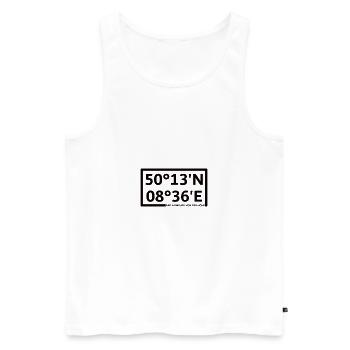 Bad Homburg in front of the altitude Coordinates - Men's Premium Organic Tank Top - white - Front - AI Model Male 178 light (178cm)