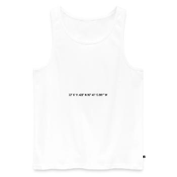 Allen Koordinaten - Männer Premium Bio Tank Top - Weiß - Vorne - AI Model Male 178 light (178cm)