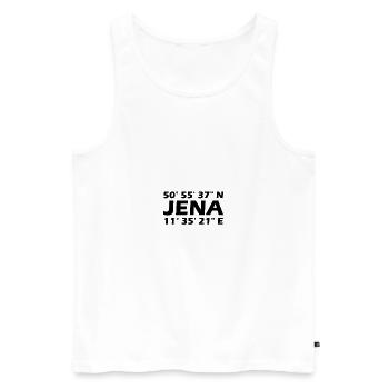 Jena Koordinaten - Männer Premium Bio Tank Top - Weiß - Vorne - Michal (187cm)