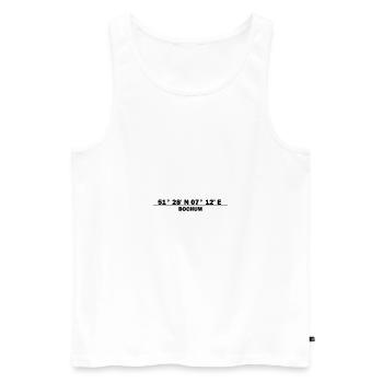 Bochum Koordinaten - Männer Premium Bio Tank Top - Weiß - Vorne - Michal (187cm)