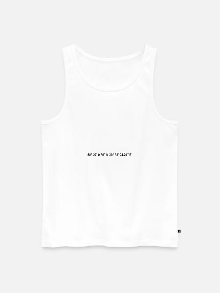 Kiev Ukraine Coordinates - Men's Premium Organic Tank Top - white
