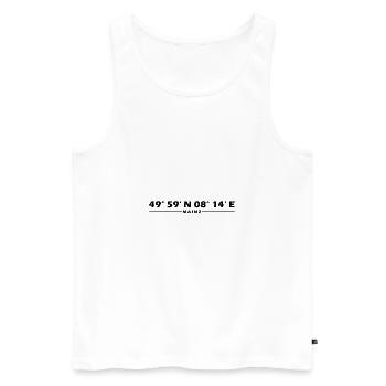 Mainz Koordinaten - Männer Premium Bio Tank Top - Weiß - Vorne - Michal (187cm)