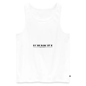 Bocholt Koordinaten - Männer Premium Bio Tank Top - Weiß - Vorne - Michal (187cm)