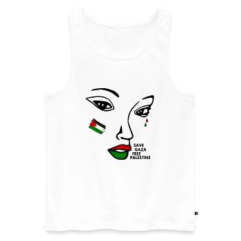 Save gaza free palestine women - Men's Premium Organic Tank Top - white - Front - AI Model Male 178 light (178cm)