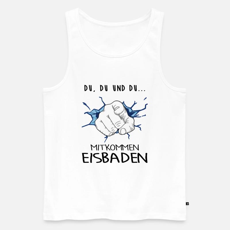 Eisbaden Winterbader-Motivation Eisbader - Männer Premium Bio Tank Top - Weiß