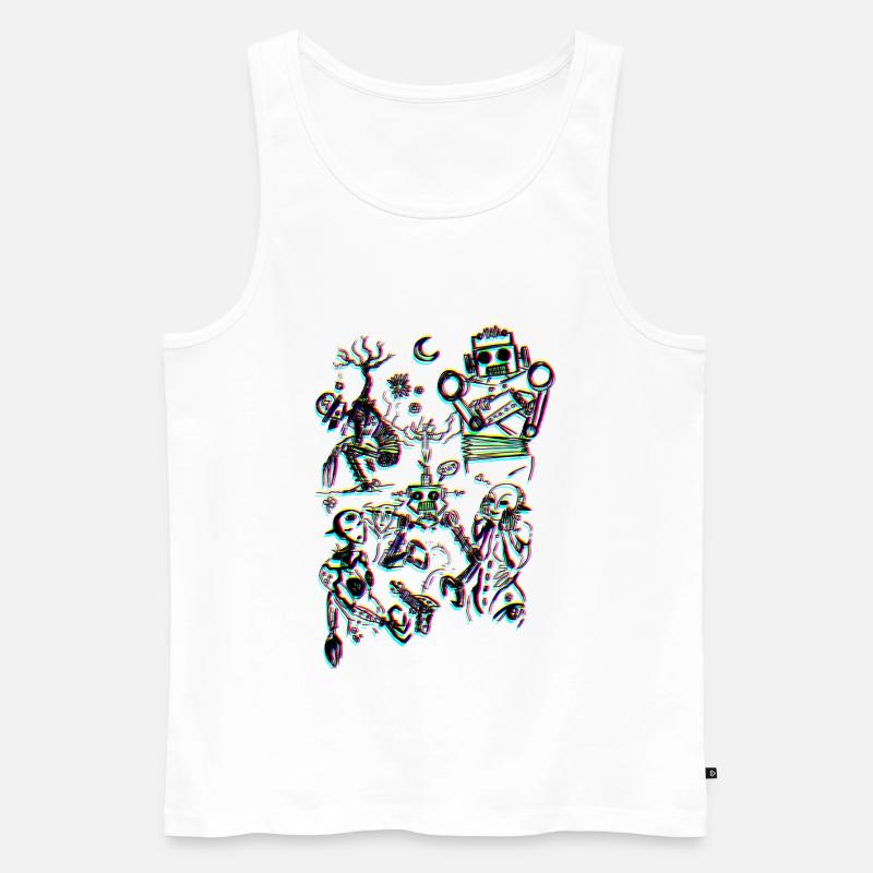 DandyBot - Männer Premium Bio Tank Top - Weiß