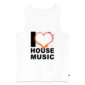 I love House music 2 - Débardeur bio Premium Homme - blanc - Devant - AI Model Male 178 light (178cm)