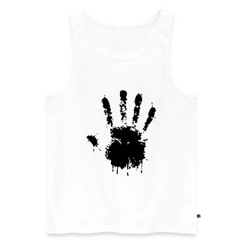 Hand - Männer Premium Bio Tank Top - Weiß - Vorne - AI Model Male 178 light (178cm)