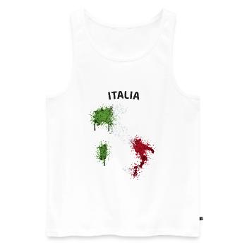 Italia Text Landkarte Flagge Graffiti - Männer Premium Bio Tank Top - Weiß - Vorne - AI Model Male 178 light (178cm)