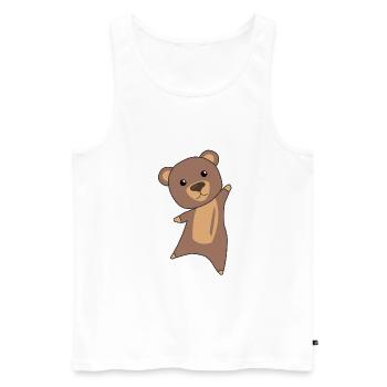 Ours ours ours mignon ours brun mignon ours - Débardeur bio Premium Homme - blanc - Devant - AI Model Male 178 light (178cm)