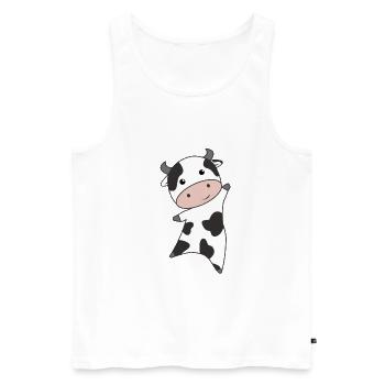 Kuh Kalb Baby Bauernhoftier süßes Tier für Kinder - Männer Premium Bio Tank Top - Weiß - Vorne - Michal (187cm)