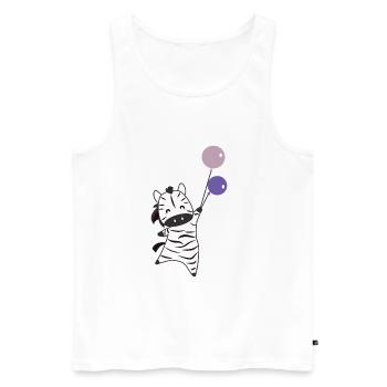 Le ballon zèbre fait voler des animaux amusants pour les enfants - Débardeur bio Premium Homme - blanc - Devant - AI Model Male 178 light (178cm)