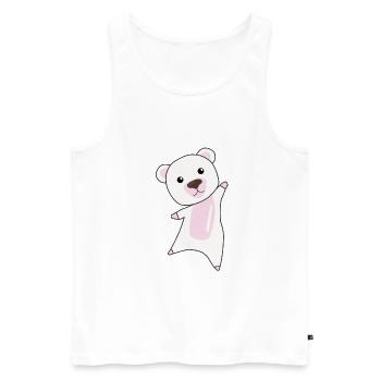 Ours polaire mignon cadeau ours en peluche pour les enfants - Débardeur bio Premium Homme - blanc - Devant - AI Model Male 178 light (178cm)