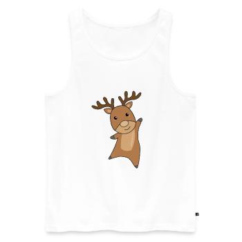 Rennes animaux de la forêt animaux mignons pour les enfants - Débardeur bio Premium Homme - blanc - Devant - AI Model Male 178 light (178cm)