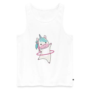 Einhörner die hullern Sport rosa Einhorn lustig - Männer Premium Bio Tank Top - Weiß - Vorne - AI Model Male 178 light (178cm)