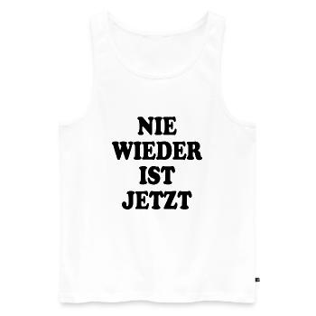 Nie wieder ist jetzt - Männer Premium Bio Tank Top - Weiß - Vorne - Michal (187cm)