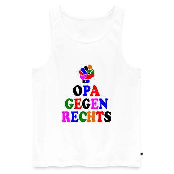 Opa gegen rechts - Männer Premium Bio Tank Top - Weiß - Vorne - Michal (187cm)