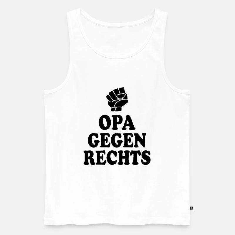 Opas gegen rechts - Männer Premium Bio Tank Top - Weiß