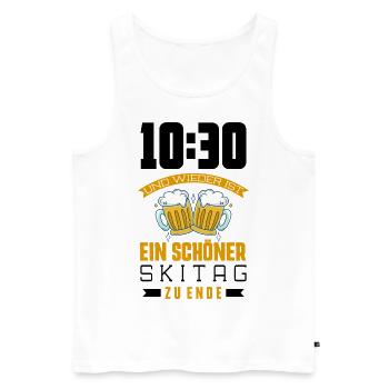 Humorvoller Ski fahren Spruch, Ski Geschenk - Männer Premium Bio Tank Top - Weiß - Vorne - Michal (187cm)