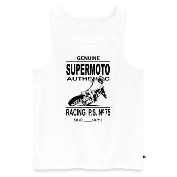 Supermoto - Men's Premium Organic Tank Top - white - Front - AI Model Male 178 light (178cm)