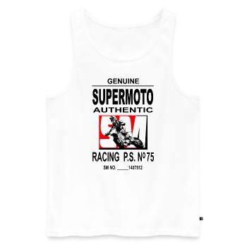 Supermoto - Men's Premium Organic Tank Top - white - Front - AI Model Male 178 light (178cm)