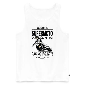 Supermoto - Men's Premium Organic Tank Top - white - Front - AI Model Male 178 light (178cm)